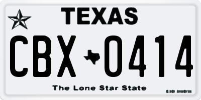 TX license plate CBX0414