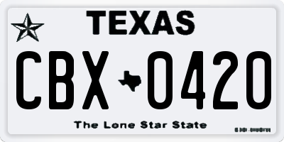 TX license plate CBX0420