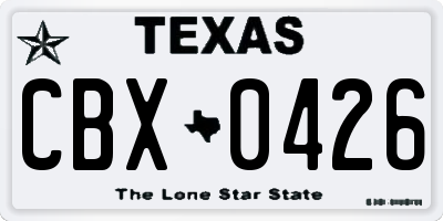 TX license plate CBX0426