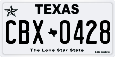 TX license plate CBX0428