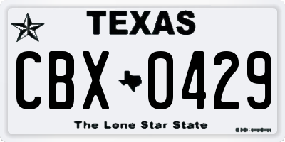 TX license plate CBX0429