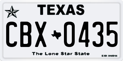 TX license plate CBX0435