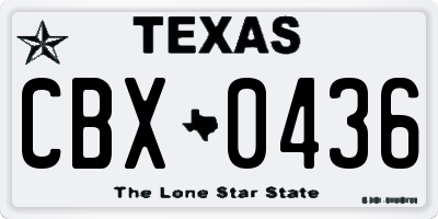 TX license plate CBX0436