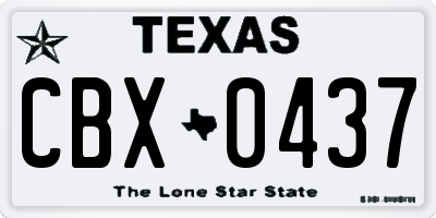 TX license plate CBX0437