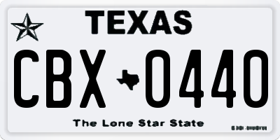 TX license plate CBX0440