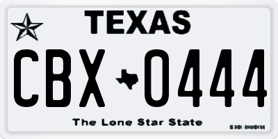 TX license plate CBX0444