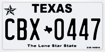 TX license plate CBX0447