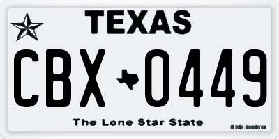 TX license plate CBX0449