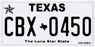 TX license plate CBX0450