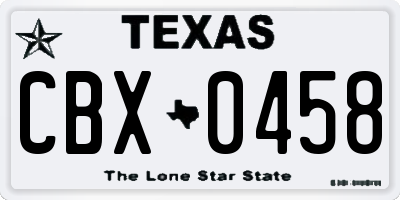 TX license plate CBX0458