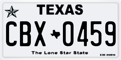 TX license plate CBX0459