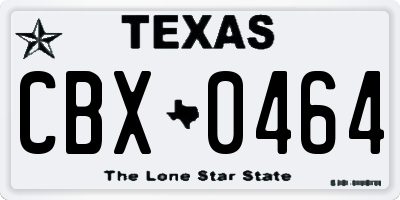 TX license plate CBX0464