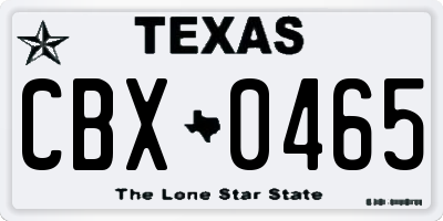 TX license plate CBX0465