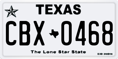 TX license plate CBX0468