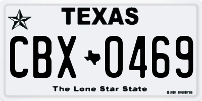 TX license plate CBX0469