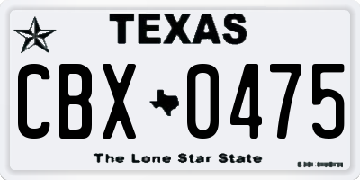 TX license plate CBX0475