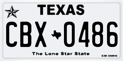 TX license plate CBX0486