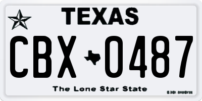 TX license plate CBX0487