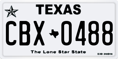 TX license plate CBX0488