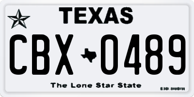 TX license plate CBX0489