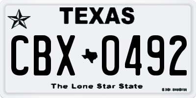 TX license plate CBX0492