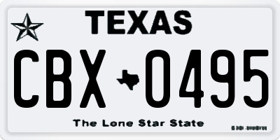 TX license plate CBX0495