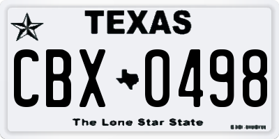 TX license plate CBX0498