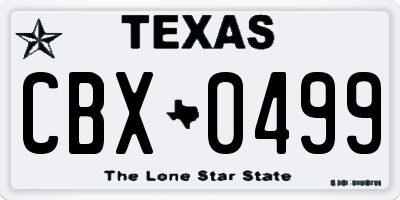 TX license plate CBX0499