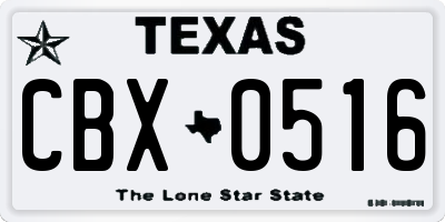 TX license plate CBX0516