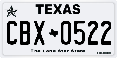 TX license plate CBX0522