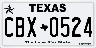 TX license plate CBX0524