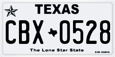 TX license plate CBX0528
