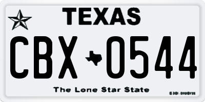 TX license plate CBX0544