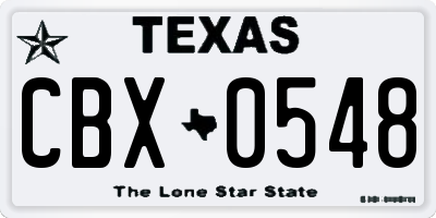 TX license plate CBX0548