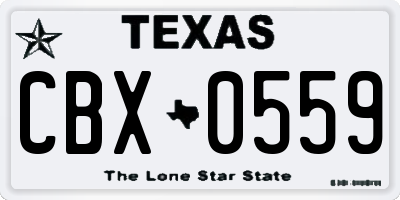 TX license plate CBX0559