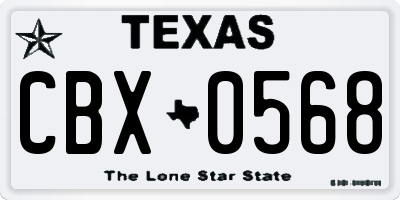 TX license plate CBX0568