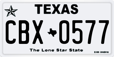 TX license plate CBX0577