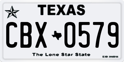 TX license plate CBX0579