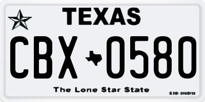 TX license plate CBX0580