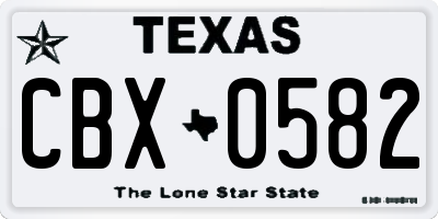 TX license plate CBX0582