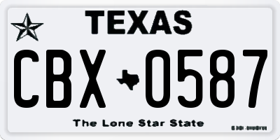 TX license plate CBX0587