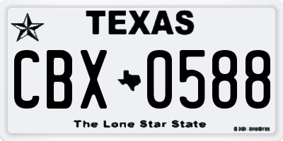 TX license plate CBX0588
