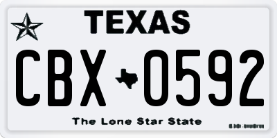 TX license plate CBX0592