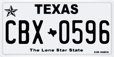 TX license plate CBX0596