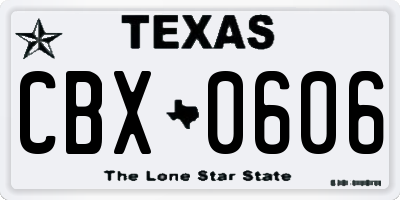 TX license plate CBX0606