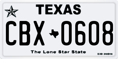 TX license plate CBX0608