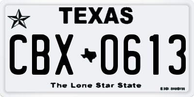 TX license plate CBX0613