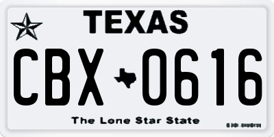 TX license plate CBX0616