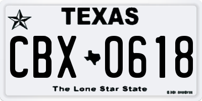 TX license plate CBX0618