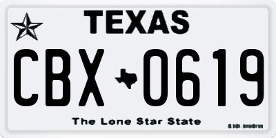 TX license plate CBX0619